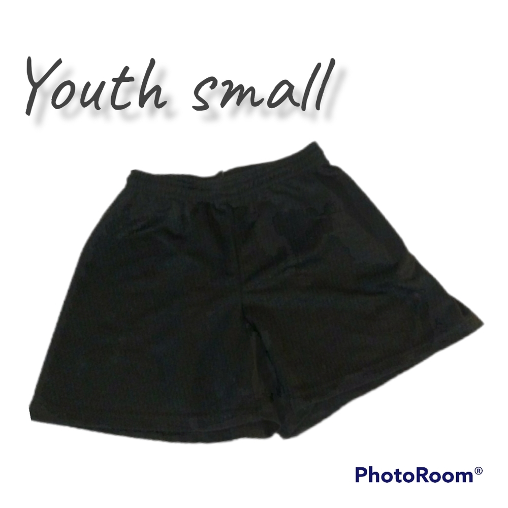 Black Athletic Shorts Unisex Youth Small